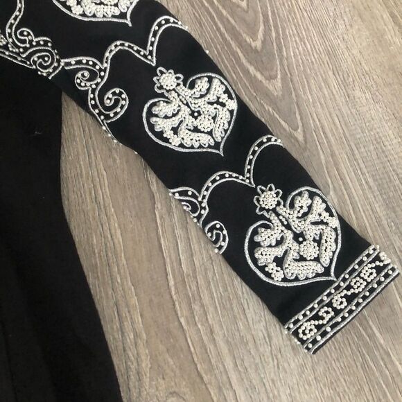 Vintage Adrienne Vittadini Petite Sz 2 Black Sheath Beaded Elegant Dress Womens - Picture 4 of 12